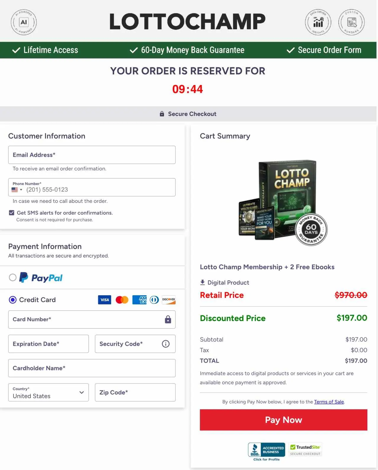 Lotto Champ Official Secure Order Page &mdash; USA